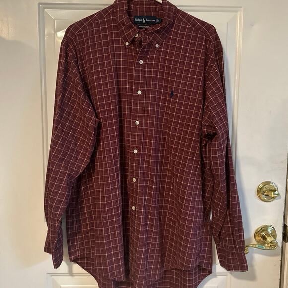 Ralph Lauren CLassic Fit Men’s Long Sleeve Button Down Plaid Large - Picture 1 of 5